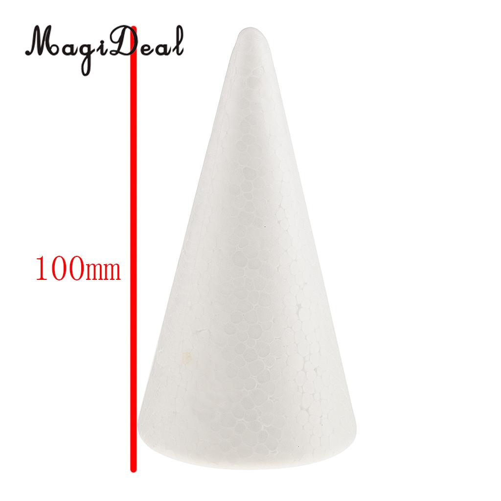  MagiDeal 5pcs Cone Shaped Styrofoam Foam Ornaments for Handmade DIY Modelling Crafts Smooth Surface Handwork Party Decorations