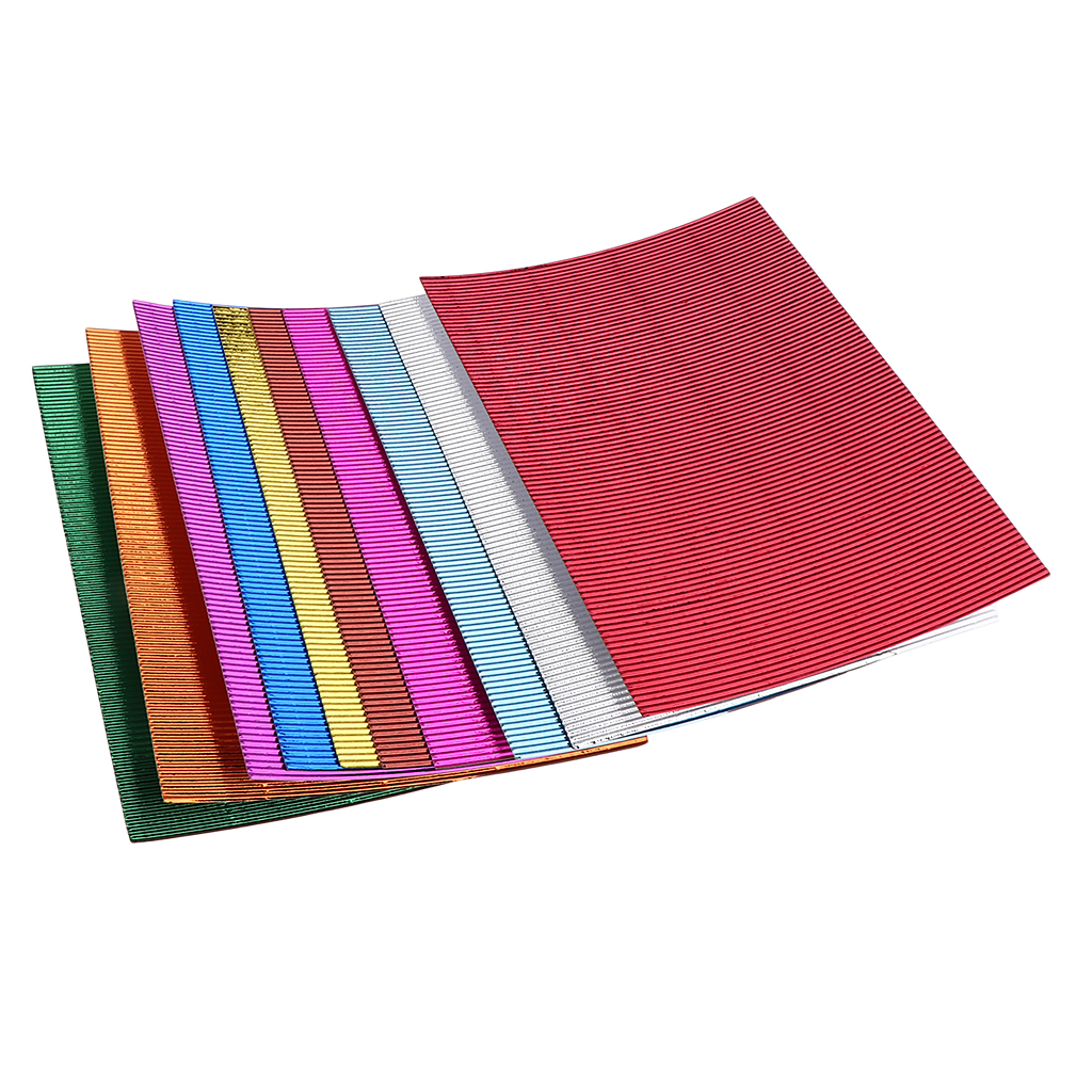 10 Pieces Colorful Corrugated Paper Kids Crafts Supply Corrugated Cardboard for DIY Toys –Card Making 297x210mm