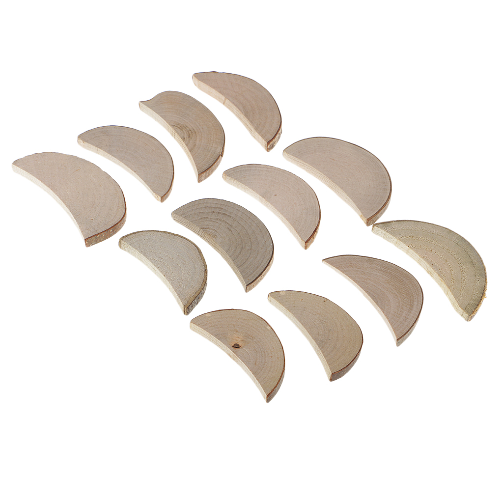 Assorted Sizes Rustic Wood Log Slices Discs Cutout Circle Semicircle Wood Disks Crafts Paint Decor For Wedding DIY Decorations