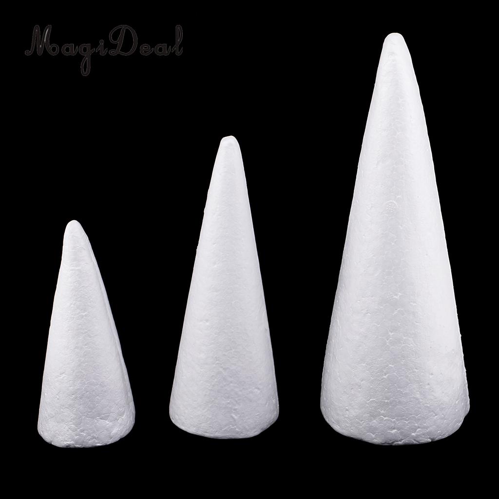 MagiDeal 3Pcs Cone Shaped Styrofoam Foam Ornaments For Handmade DIY Modelling Crafts For Kids Kindergarten DIY Hand Crafts