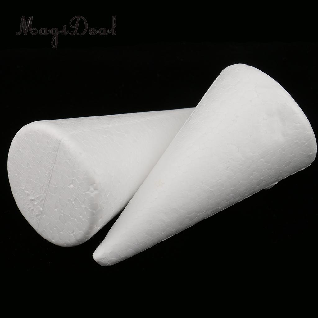  MagiDeal 5pcs Cone Shaped Styrofoam Foam Ornaments for Handmade DIY Modelling Crafts Smooth Surface Handwork Party Decorations