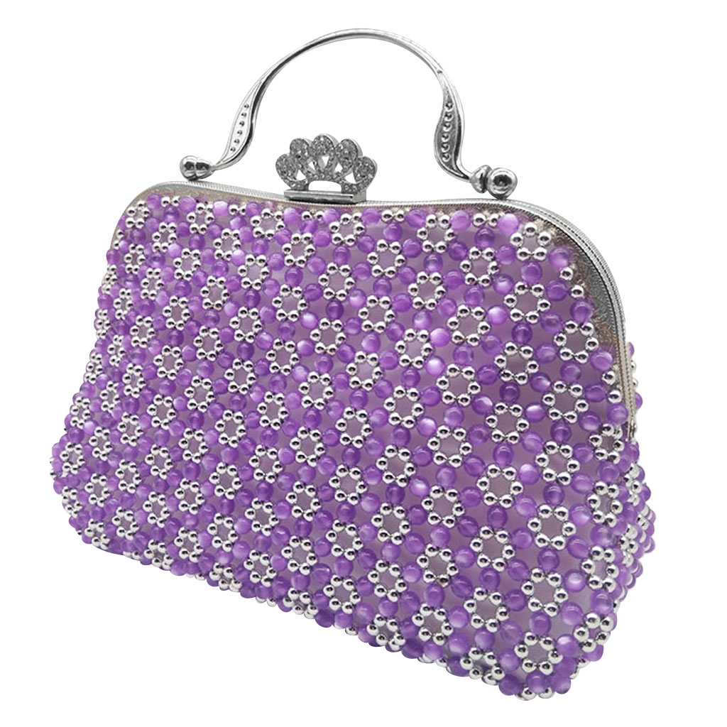 DIY Art& Crafts Flower Beaded Bag Kit Bead Handbag Making Supplies with Tools and Tutorial With Metal Purse Bag Frame
