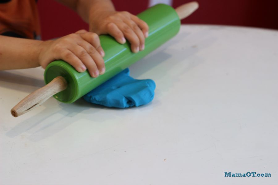 Simple play dough activities for preschoolers, recommended by an occupational therapist