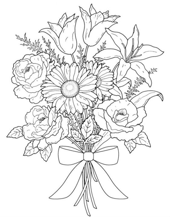 Картинки для срисовки цветы, цветочки - красивые и прикольные 6