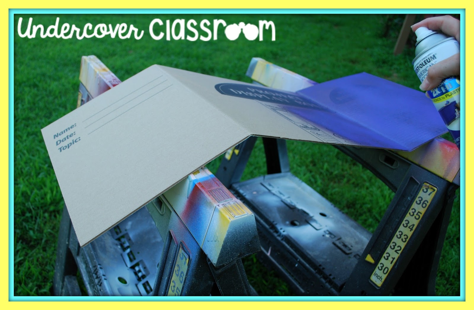 Save money by making privacy folders out of display boards from the dollar store. This step by step tutorial will show you how.