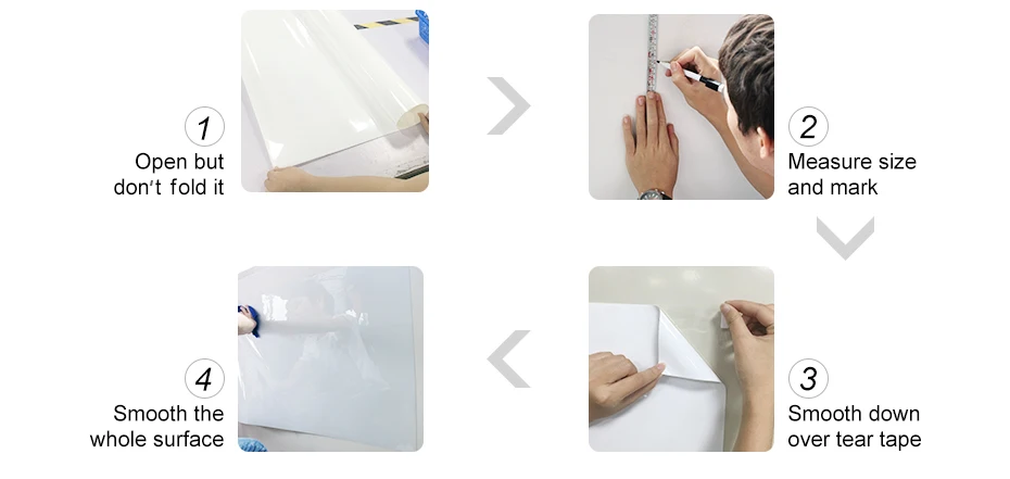 930_16 DIY Whiteboard Sticker Dry Erase Self-adhesive White Board Removable Drawing Writing Message Board For Office School Home