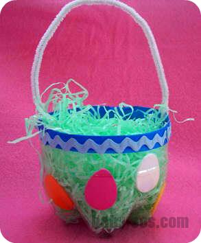 Easter basket with plastic bottle