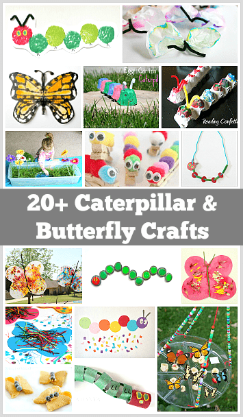 Over 20 Caterpillar and Butterfly Crafts for Kids~ Buggy and Buddy