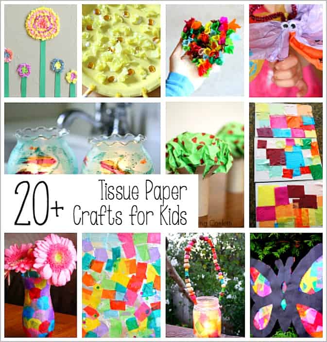 over 20 tissue paper crafts for kids