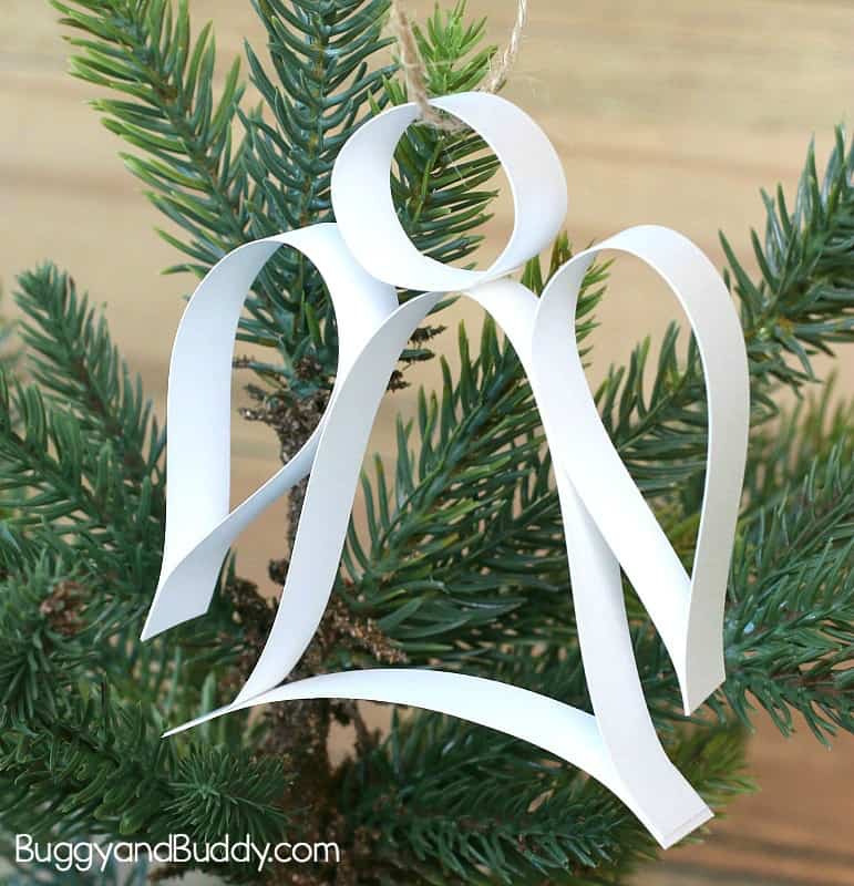 Easy DiY Paper Strip Angel Christmas Ornament Craft for Kids and Adults
