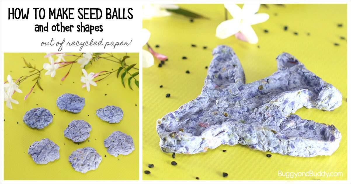 how to make seed balls: science and craft for kids based on the book The Great Paper Caper by Oliver Jeffers- perfect for Earth Day