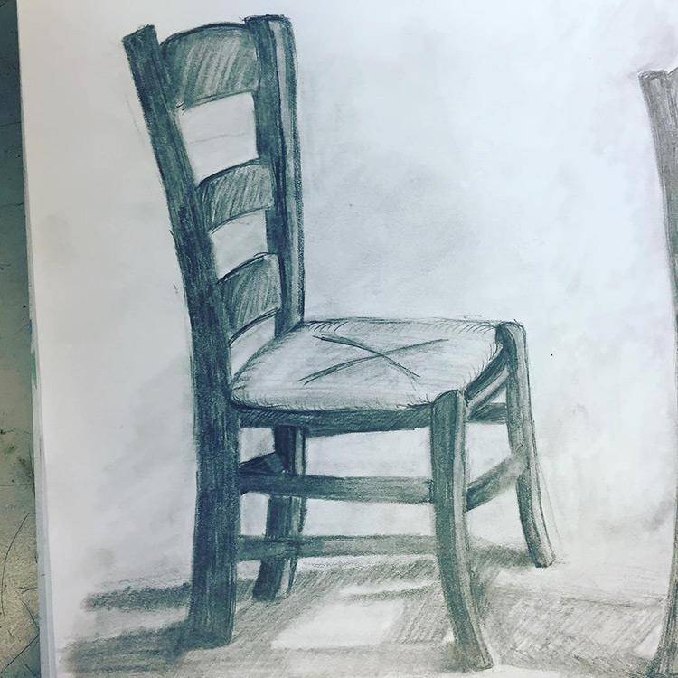 Drawing of a chair - realist style
