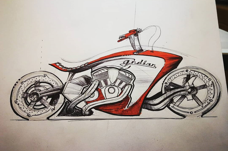Drawing of cool motorcycle