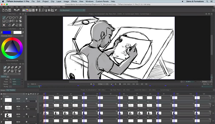 TVPaint storyboard sample