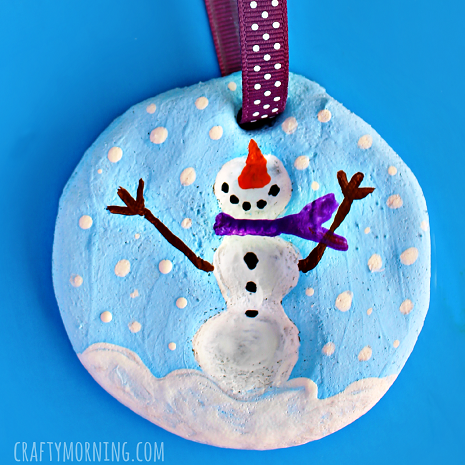 fingerprint-salt-dough-snowman-ornament