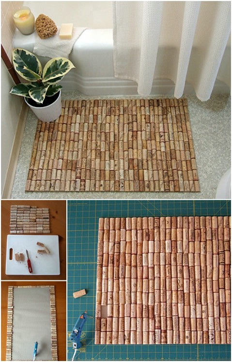 Corky Bath Mat - 30 Magnificent DIY Rugs to Brighten up Your Home