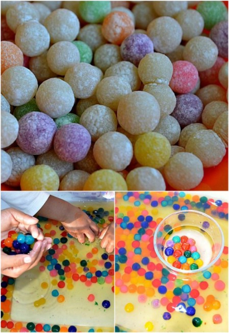Make edible “water beads.”