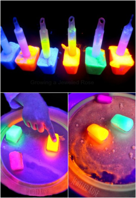 Play with glowing ice and oil.
