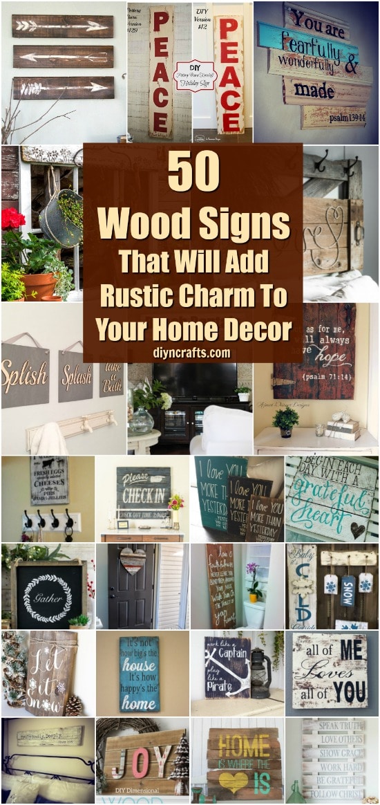 50 Wood Signs That Will Add Rustic Charm To Your Home Decor { Curated and Created by DIYnCrafts.com }