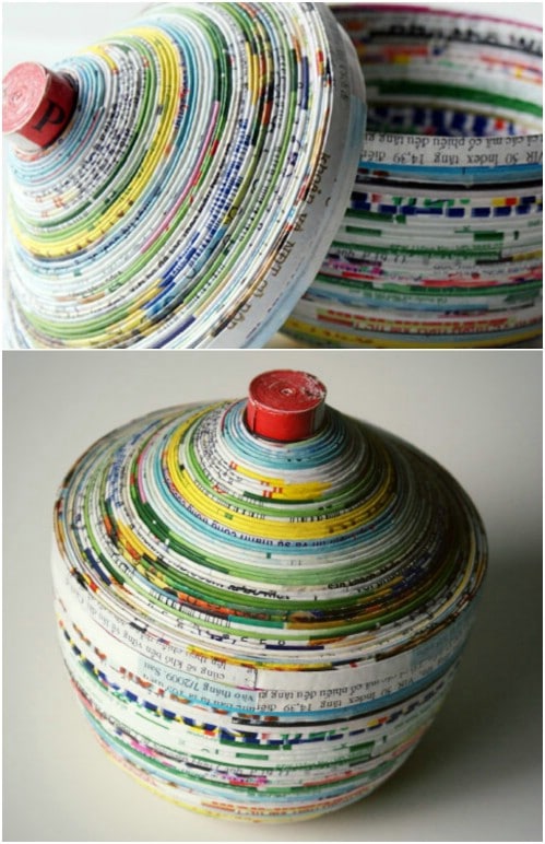 Repurposed Magazine Page Dish