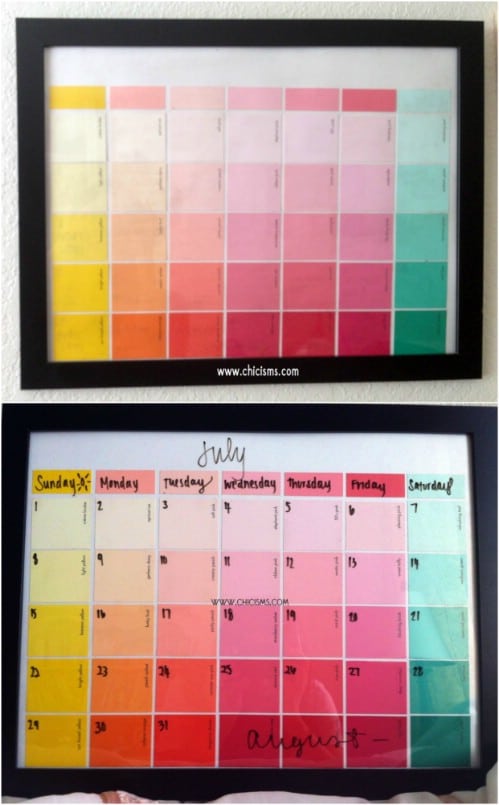 Colorful Paint Sample Calendar