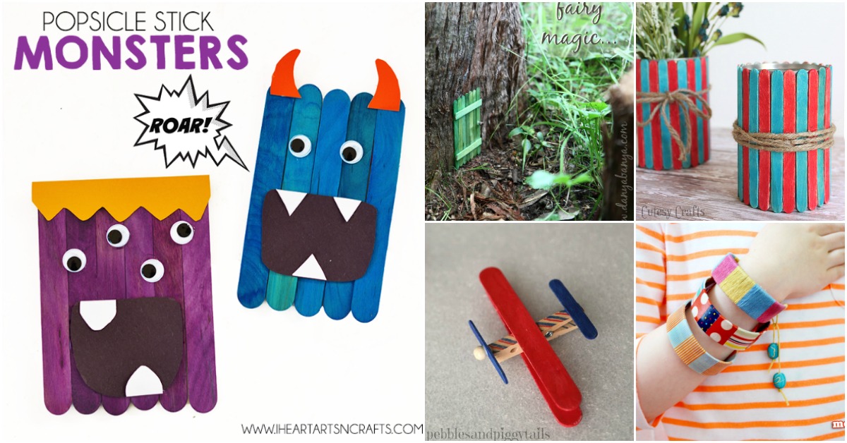 Popsicle stick crafts collage