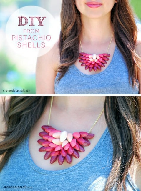 Gorgeous DIY Pistachio Shell Ombre Necklace