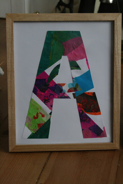 Eric carle style framed initials
