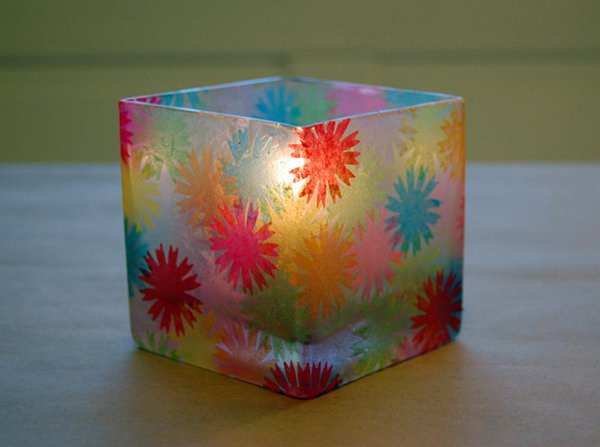 Tissue paper votive holder