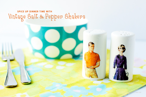 Vintage sewing pattern photo shakers
