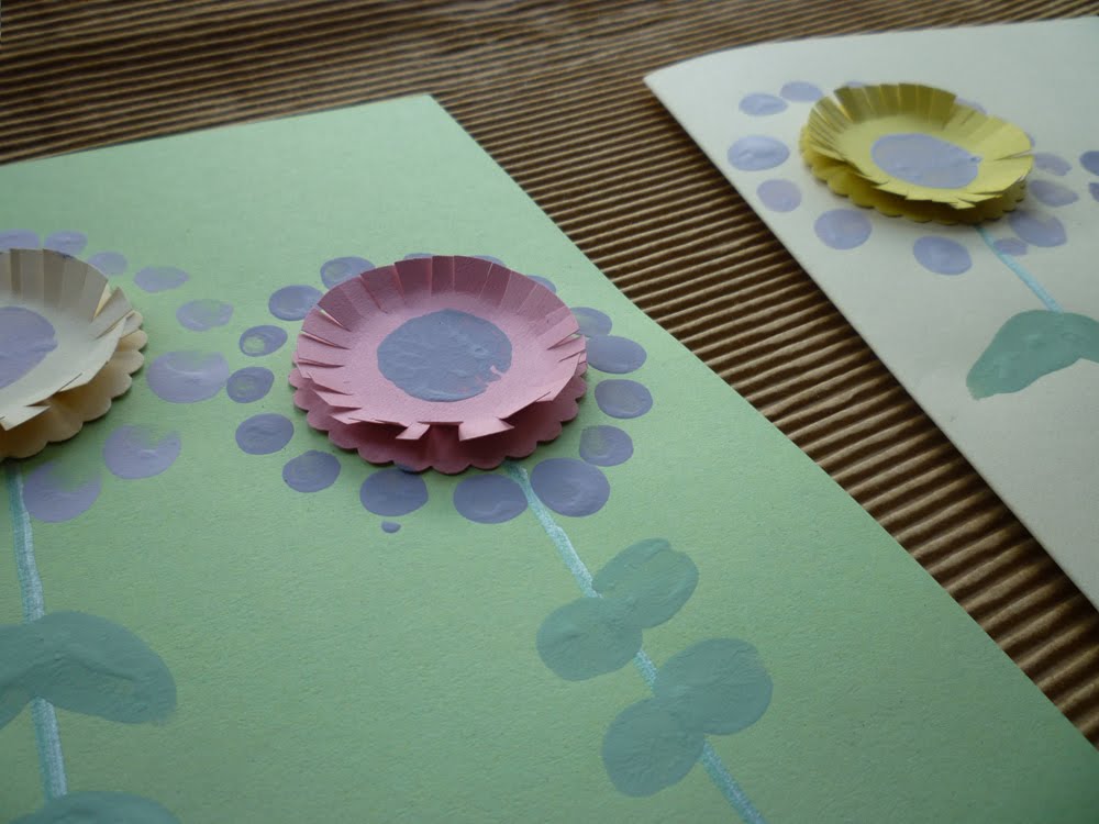Finger print flower cards