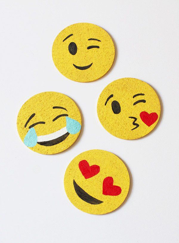 diy emoji coasters