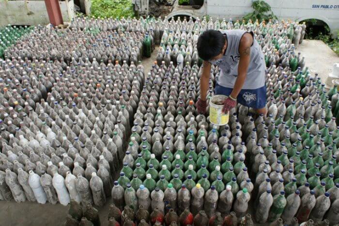 plastic bottle school