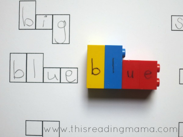 shapes of words with LEGO Letters