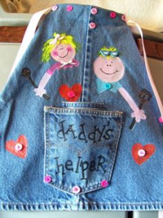 KIDS apron from old jeans 1 Wonderful DIY Easy Childrens Apron From Old Jeans