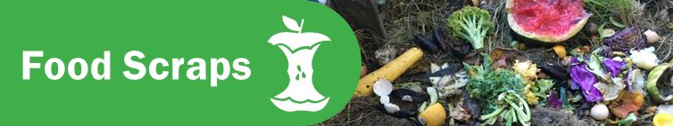 Compost logo and food scraps