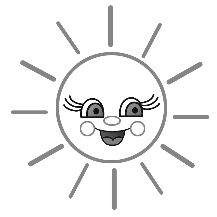 Раскраска солнышко с улыбкой и лучиками   распечатать (3)
