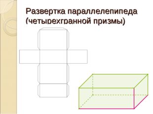 Развертка параллелепипеда (четырехгранной призмы) 