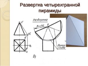 Развертка четырехгранной пирамиды 