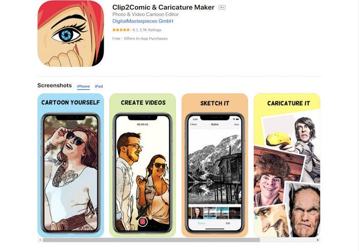 The CLip2comic app to convert photo to line drawing