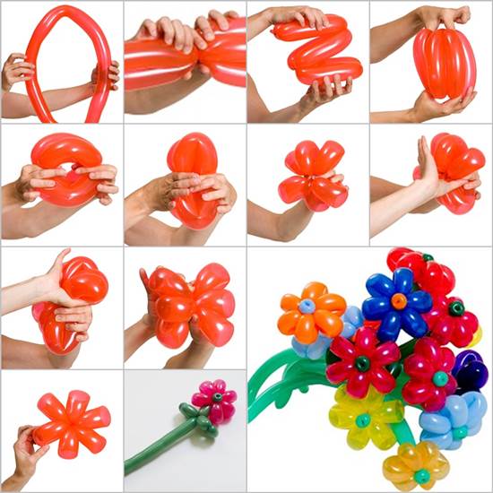 как сделать цветок из шариков