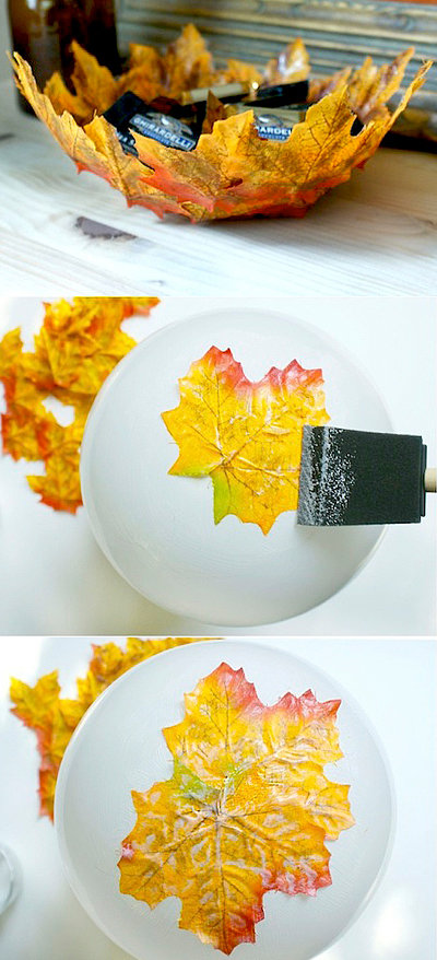 как сделать вазу из листьев