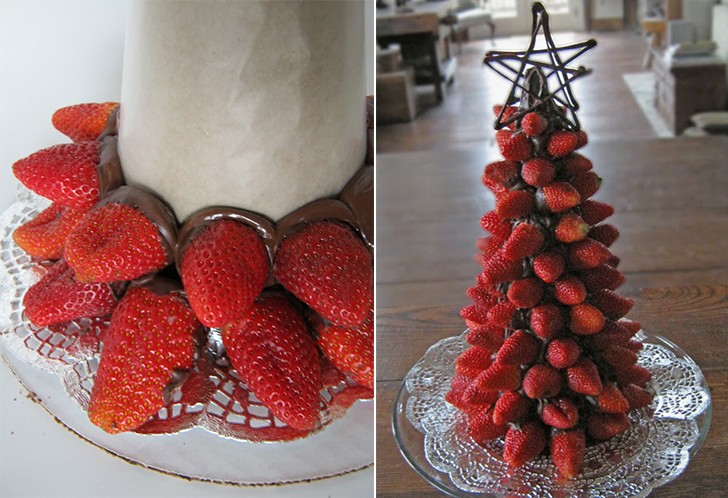 Вкусная новогодняя елка из клубники: украшаем стол к новому году