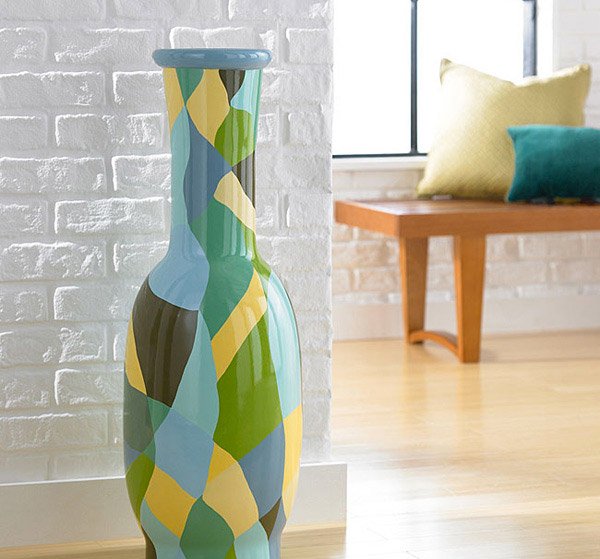 Small Patchwork Round Decorative Vase
