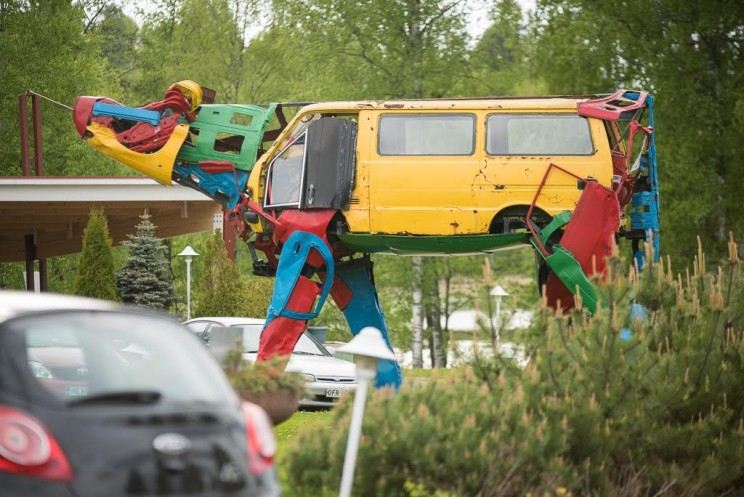 These huge car cows can be found all over Finland.