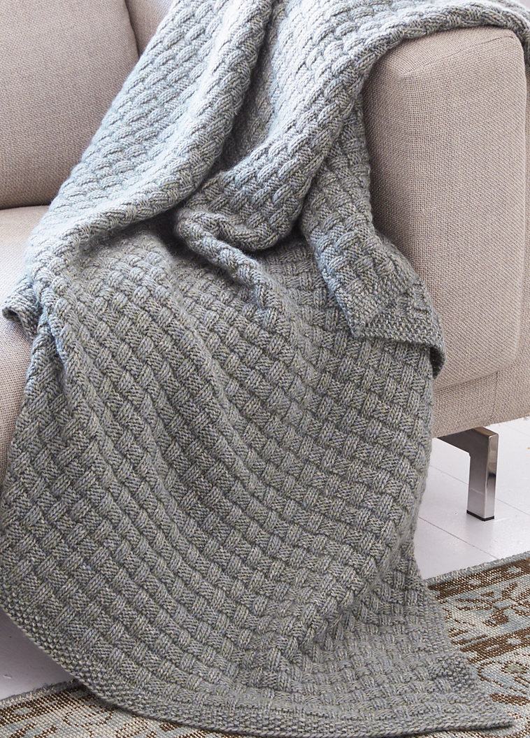Free Knitting Pattern for Easy Tweed Blanket