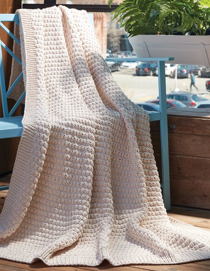 Free Knitting Pattern for Easy Textured Throw