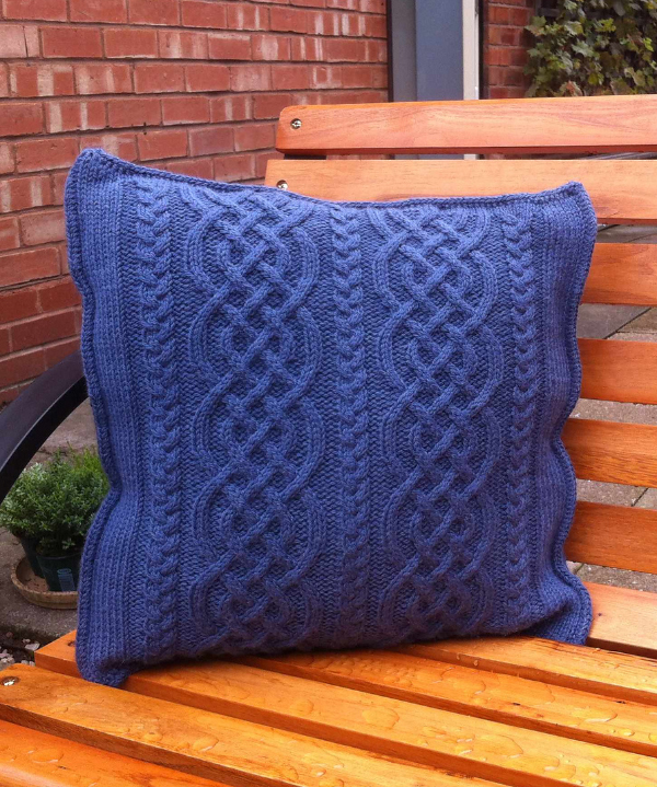 Free Knitting Pattern for Celtic Knit Aran Pillow