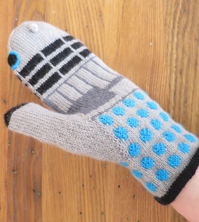 Free Knitting Pattern for Dalek Mittens