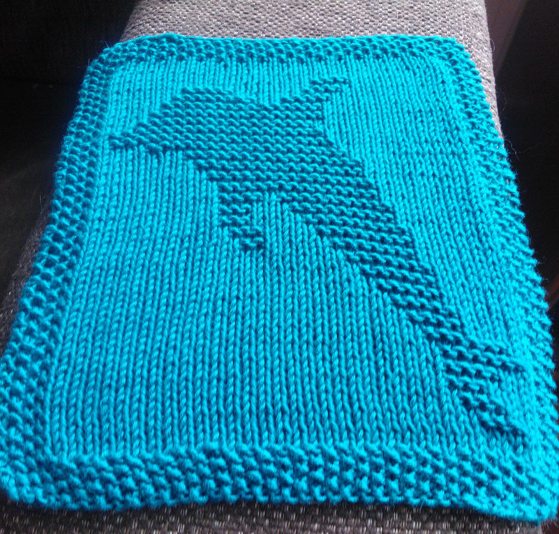 Free Knitting Pattern for Dolphin Wash Cloth